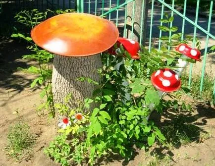 Как да украсят дърво пън в градината