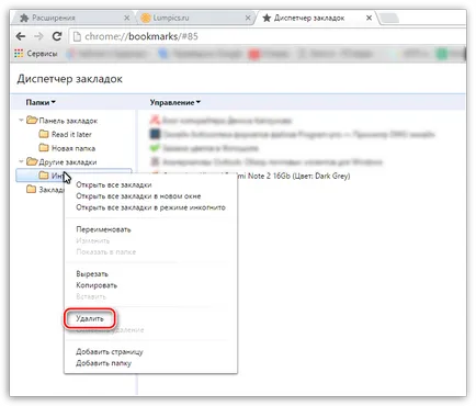 Как да изтрия отметки в Google Chrome