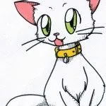 Красиви снимки аниме котка (рисунки с молив), сайтът 