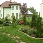 Ландшафтен дизайн крайградски район (чакъл пясък плочки) Ландшафтен дизайн крайградски район