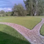 Ландшафтен дизайн крайградски район (чакъл пясък плочки) Ландшафтен дизайн крайградски район