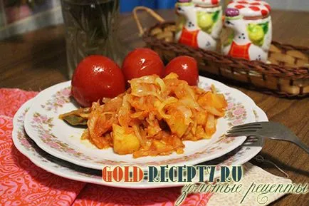 Запържете зеле с картофи рецепта със снимка
