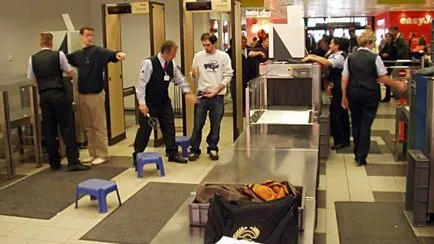 Паспортен контрол на летището, който се проверява в граничния и митническия контрол
