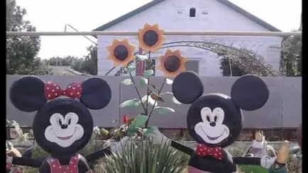 Занаяти от гумата на колелото, с ръцете си - безплатно декор за района - тревна площ за деца и родители