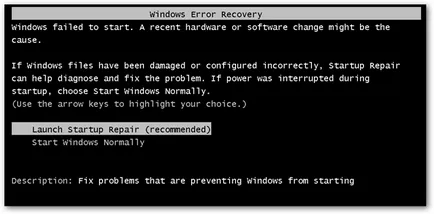 товарене възстановяване или ремонт на стартиране (прозорци 7) (Windows) зареждане на възстановяване или ремонт на стартиране (Windows 7)