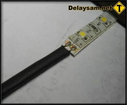 Спойка на проводниците към LED лента DIY