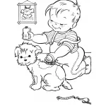 Оцветяване кучета и кученца за деца