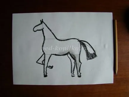 Рисуване на кон на етапи за деца