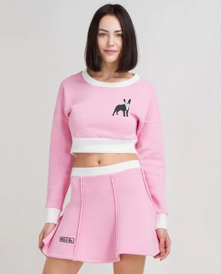 Pink пола да носят със стил молив и пламна, дълъг модел в пода и MIDI, модни лъкове и изображения
