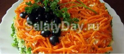 Корейски салата с моркови и пиле - пикантен студено предястие рецепта със снимки и видео