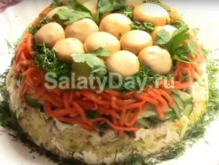Корейски салата с моркови и пиле - пикантен студено предястие рецепта със снимки и видео
