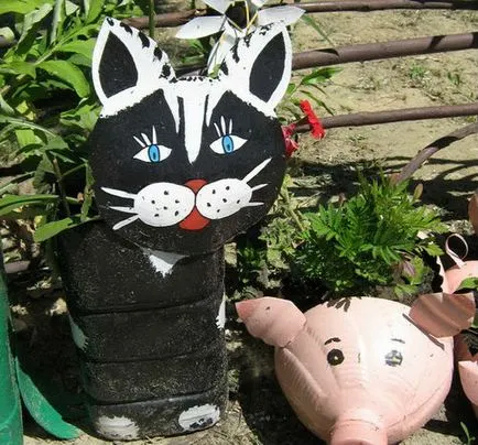 Хитър котка от пластмасова бутилка (бутилка) Хитър котка от пластмасова бутилка