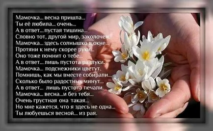 Стихове в памет на майката, която не е