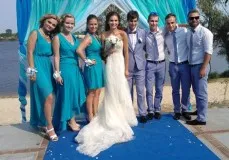 Сватба в синьо снимка на булката и младоженеца, украса на залата (снимка) Сватба в синьо снимка на булката и младоженеца, украса на залата