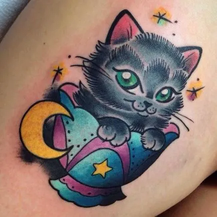 Cat татуировка за жени 100-те най-красивите опции в снимката (по желание) Cat татуировка за жени 100-те най-красивите възможности за снимка