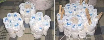 Торта от памперси с ръцете си стъпка по стъпка снимка