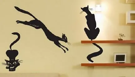 Шаблон котка на стената