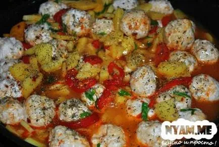 Вкусни задушени картофи с кюфтета (рецепти със снимка) на