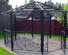 Осмоъгълен беседка с ръцете си чертежи, размери, снимки (осмоъгълник) Осмоъгълен беседка с техните ръце чертежи, размери, снимки