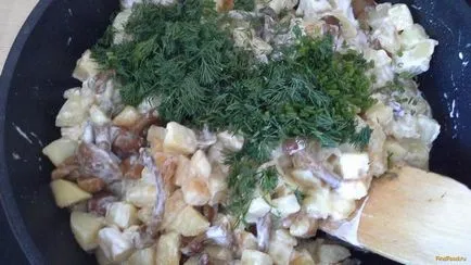 Пържени картофи с гъби в заквасена сметана рецепта с фото