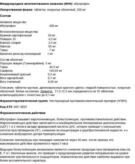 Какво ибупрофен на лекарства