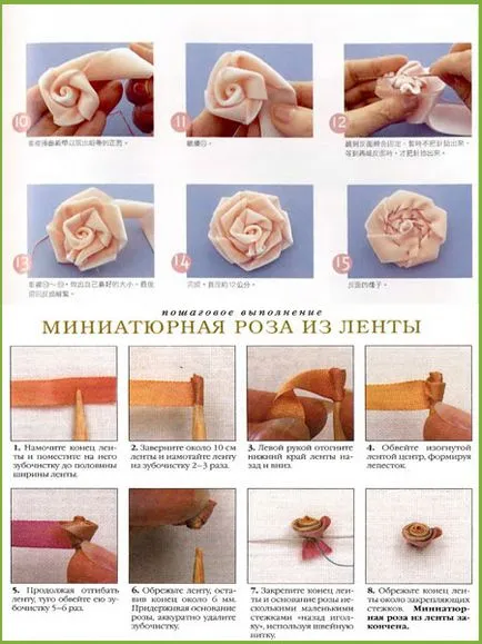 Розета от сатенени панделки с ръцете си Розета от сатенени панделки с ръцете си