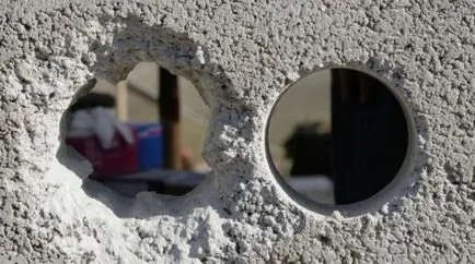 Лепенката на дупките в бетонна стена фото и видео инструкция за работата, необходимите инструменти