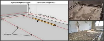 Грубо замазка етаж с ръцете си - на партерния етаж в частна къща