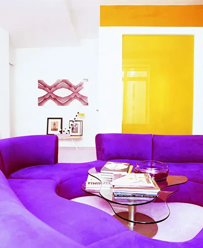 Виолетовият цвят в интериора - комбинация от лилаво