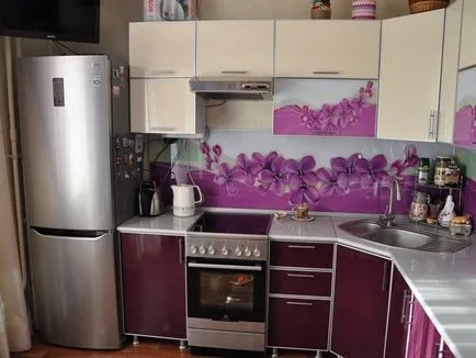 Purple кухня дизайн, комбинация от цветове (70 недвижими снимка), кухня дизайн, интериорен дизайн, ремонт, снимки