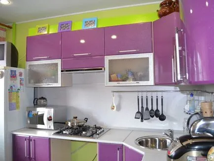 Purple кухня дизайн, комбинация от цветове (70 недвижими снимка), кухня дизайн, интериорен дизайн, ремонт, снимки
