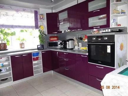 Purple кухня дизайн, комбинация от цветове (70 недвижими снимка), кухня дизайн, интериорен дизайн, ремонт, снимки