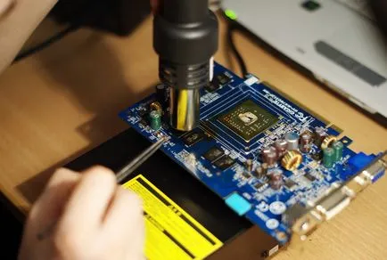Инструкции затопляне GPU и паметта чипове видео карта