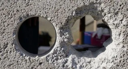 Как и какво да затвори дупката в бетонната стена са големи, малки и проходни отвори