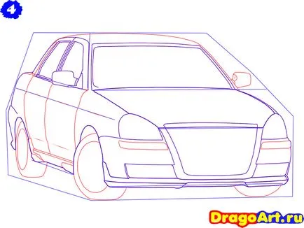 Как да се направи автомобил Lada Priora стадии молив