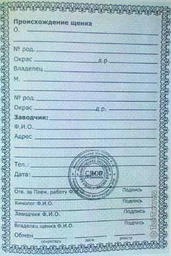 Изглежда като кученце метрични и родословие кучета документи при закупуване