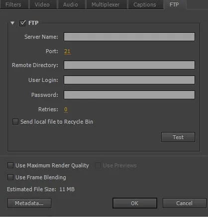 Кодиране на стоките в Adobe Media Encoder