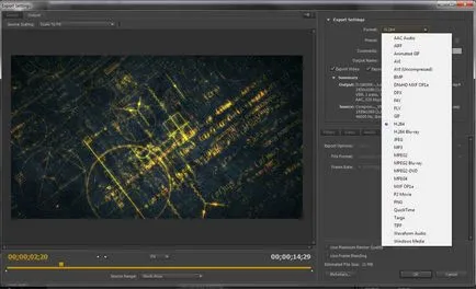 Кодиране на стоките в Adobe Media Encoder