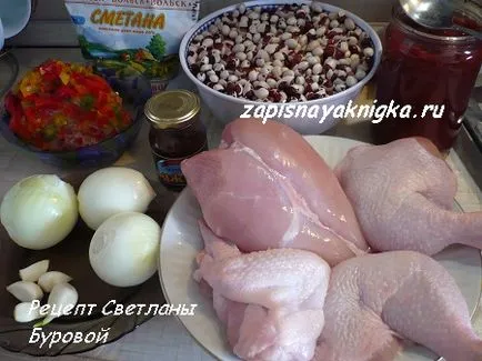 Пиле с боб рецепта