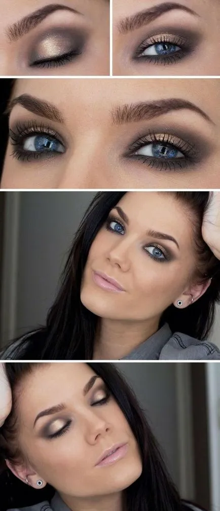 Грим Smokey Eyes за сини очи, стъпка-по-100 снимка