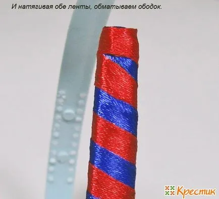 Rim kanzashi майсторски клас на плетени ленти 2