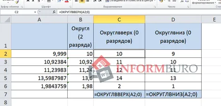 Усъвършенстването Excel формула като брой закръглява към следващия по-висок