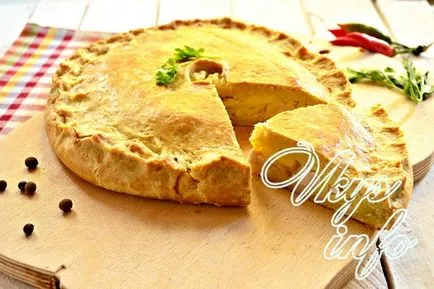 Пай с пиле и картофи в рецептата фурна със снимка