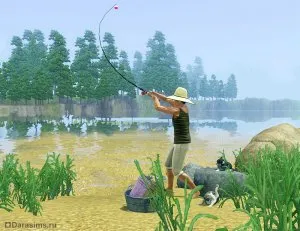 Риболов в The Sims 3, вселената The Sims игри!