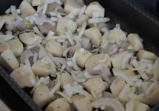Рецепта сребриста с картофи на фурна със стъпка по стъпка снимки