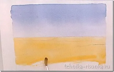 Рисуване летен пейзаж акварел, рисунка в света