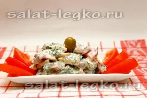 Домат салата с маслини - рецепта със снимки