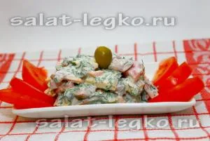 Домат салата с маслини - рецепта със снимки