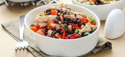 Салата с боб и пилешки - рецепти с червени, бели, зелени, консервирани боб и