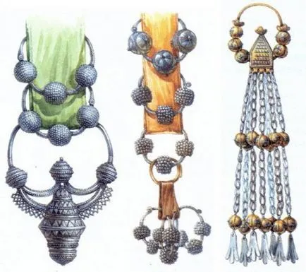 Славянски амулети сребърни обеци, висулки, гребени
